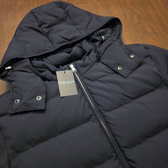 Peter Millar Crown Crafted Cortina Quilted Bomber Jacket Navy Blue Men's Size M - Picture 2 of 7